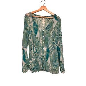 100% Silk Coldwater Creek Paisley Blouse - Size Medium